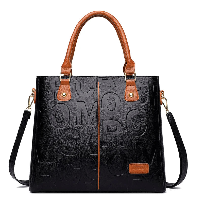 PU Leather Large Capacity Luxury Tote Shoulder Bag – Women's Travel Handbag