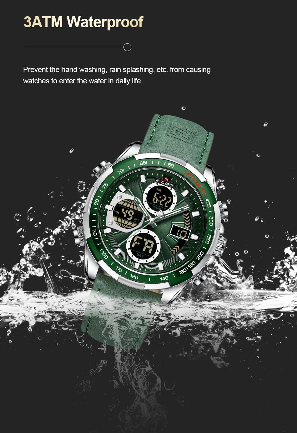 NAVIFORCE Fashion Military Watches for Men Luxury Original Sports Chronograph Watch Waterproof Quartz Clock Digital WristWatch
