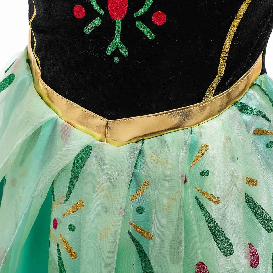 Anna Dresses Children Princess Dress Girl Cosplay Costume Kids Summer Clothes Halloween Birthday Carnival Robe Party Disguise