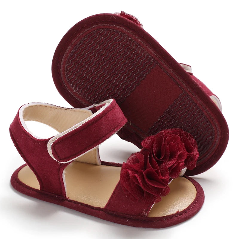 Baby Girls Sandals Soft Sole Summer Infant Wedding Dress Flat Shoes Beach Sandal Newborn Crib Shoes First Walkers