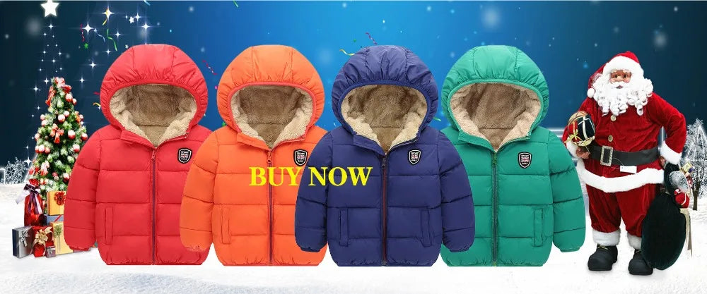 2023 Baby Girls Jackets For Kids Cartoon Bear Zipper Coats Autumn Boys Warm Hooded Down Jackets Children Christmas Outerwear