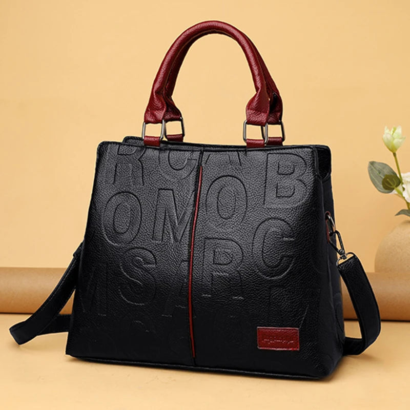 PU Leather Large Capacity Luxury Tote Shoulder Bag – Women's Travel Handbag