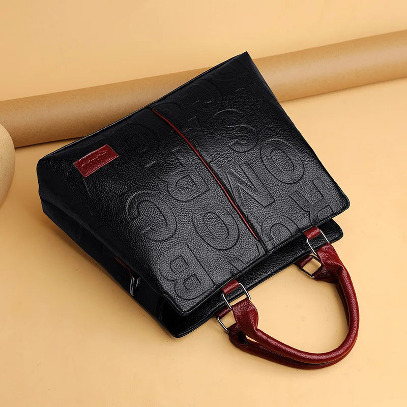 PU Leather Large Capacity Luxury Tote Shoulder Bag – Women's Travel Handbag