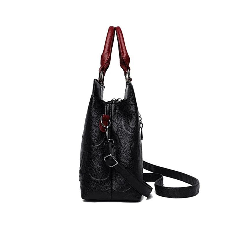 PU Leather Large Capacity Luxury Tote Shoulder Bag – Women's Travel Handbag