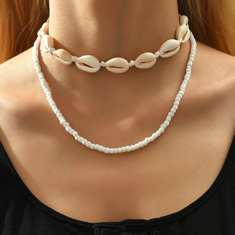 New Beach Style Seashell Necklace Beaded Choker Necklaces for Women Handmade Starfish Pendant Fashion Ocean Украшения Чокер