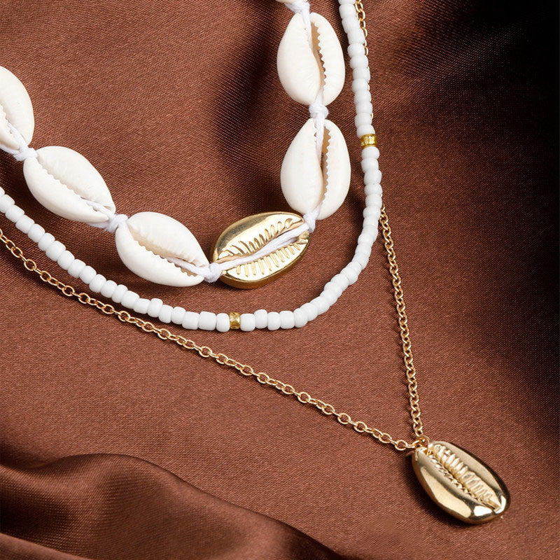 Handmade Seashell Beaded Choker – Starfish Pendant Ocean Inspired Necklace