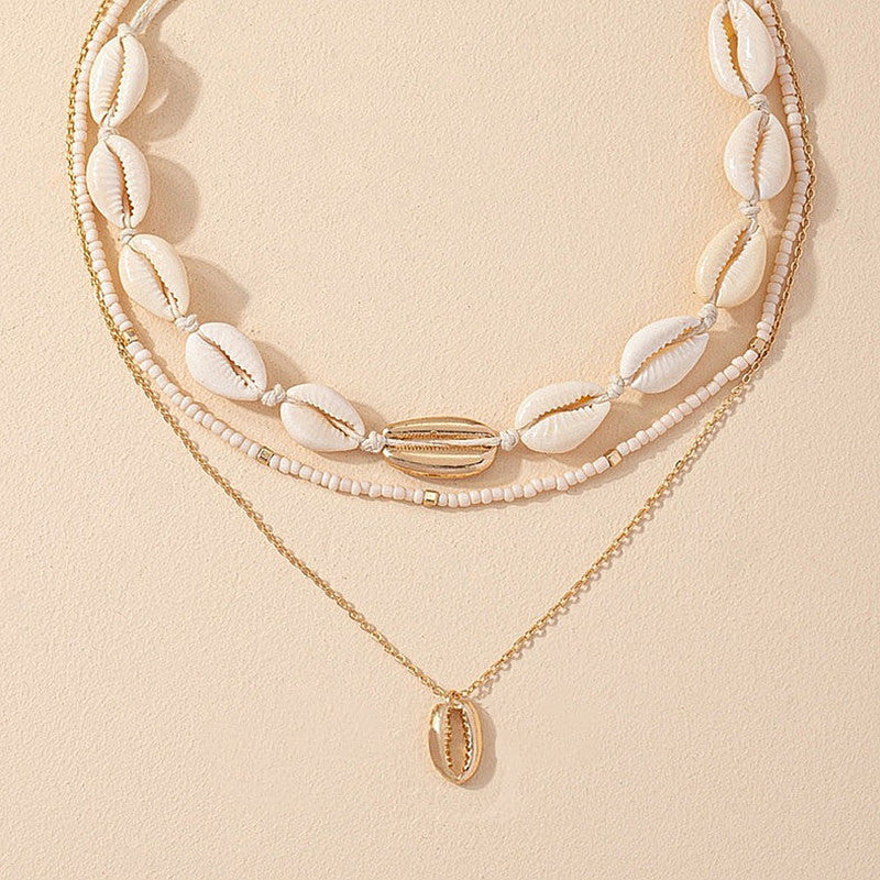 New Beach Style Seashell Necklace Beaded Choker Necklaces for Women Handmade Starfish Pendant Fashion Ocean Украшения Чокер