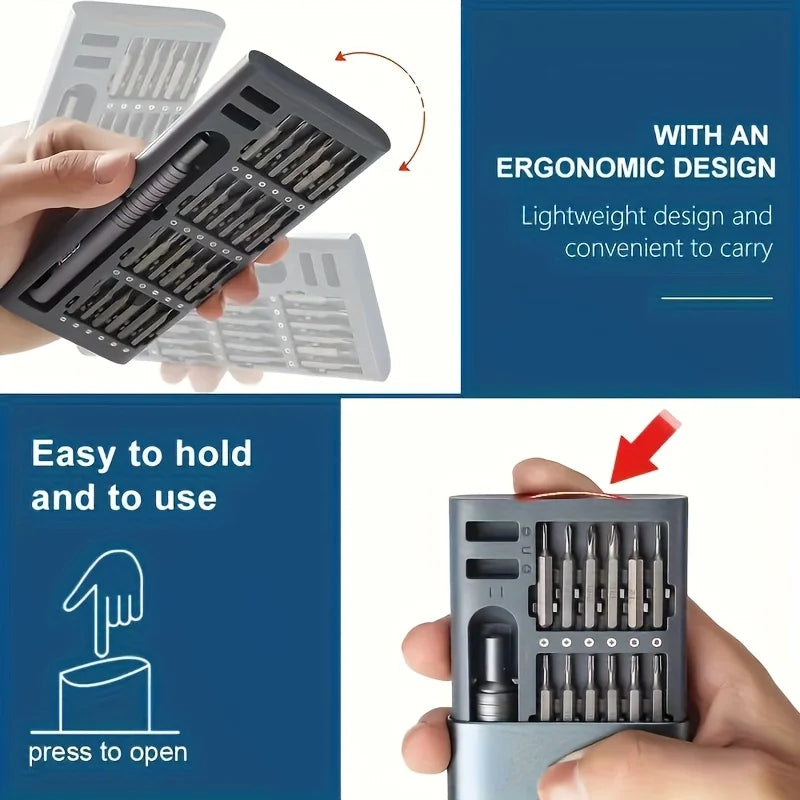 25-in-1 Mini Precision Screwdriver Set – Flat & Phillips for Electronics & DIY