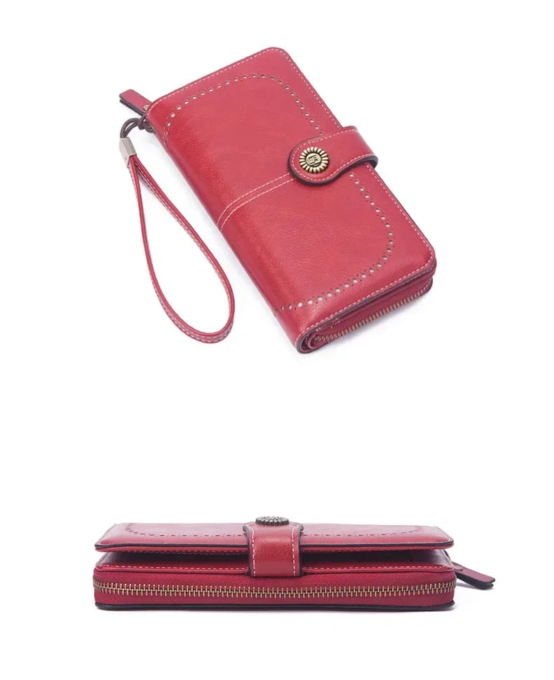 High Quality Women Wallet  Anti-theft Leather Wallets For Woman Long Zipper Large Ladies Clutch Bag Female Purse Card Holder