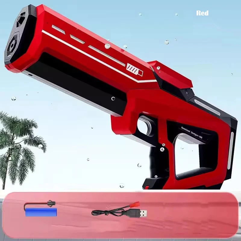 43cm Full Electric Automatic Water Storage Gun Toys Portable Children Summer Beach Outdoor Fight Fantasy Toys for Boys Kids Game