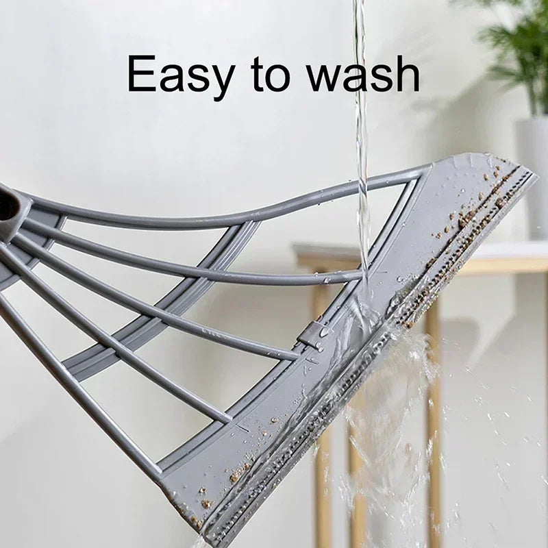 Silicone Magic Rubber Broom & Floor Squeegee – Dust, Hair & Water Wiper