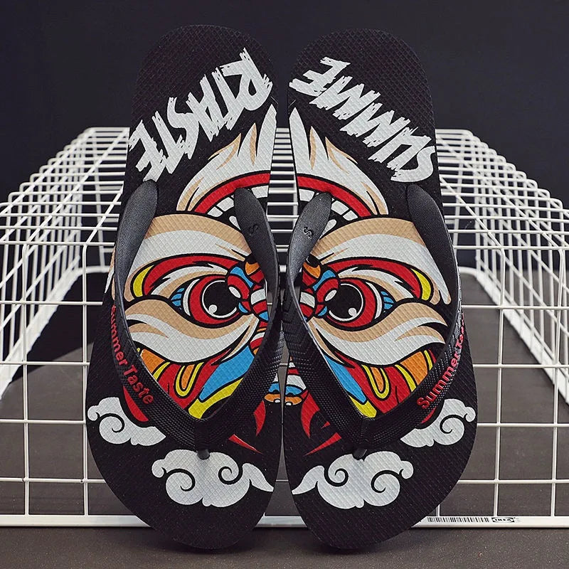 2022 New Flip Flops Slippers Men Summer Anti-skid Outdoor Korea Casual Light Beach Sandals Household Slipper Students Slides