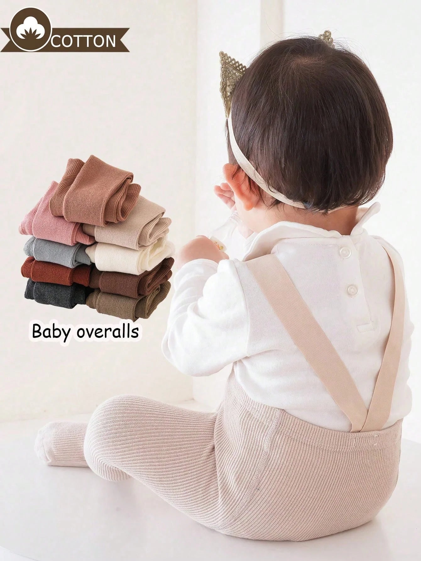 1Pcs Simple and Cute Baby Cotton Backstrap Leggings,Soft and Comfortable, Suitable for Babies Aged 6 to 36 Months for Daily Wear