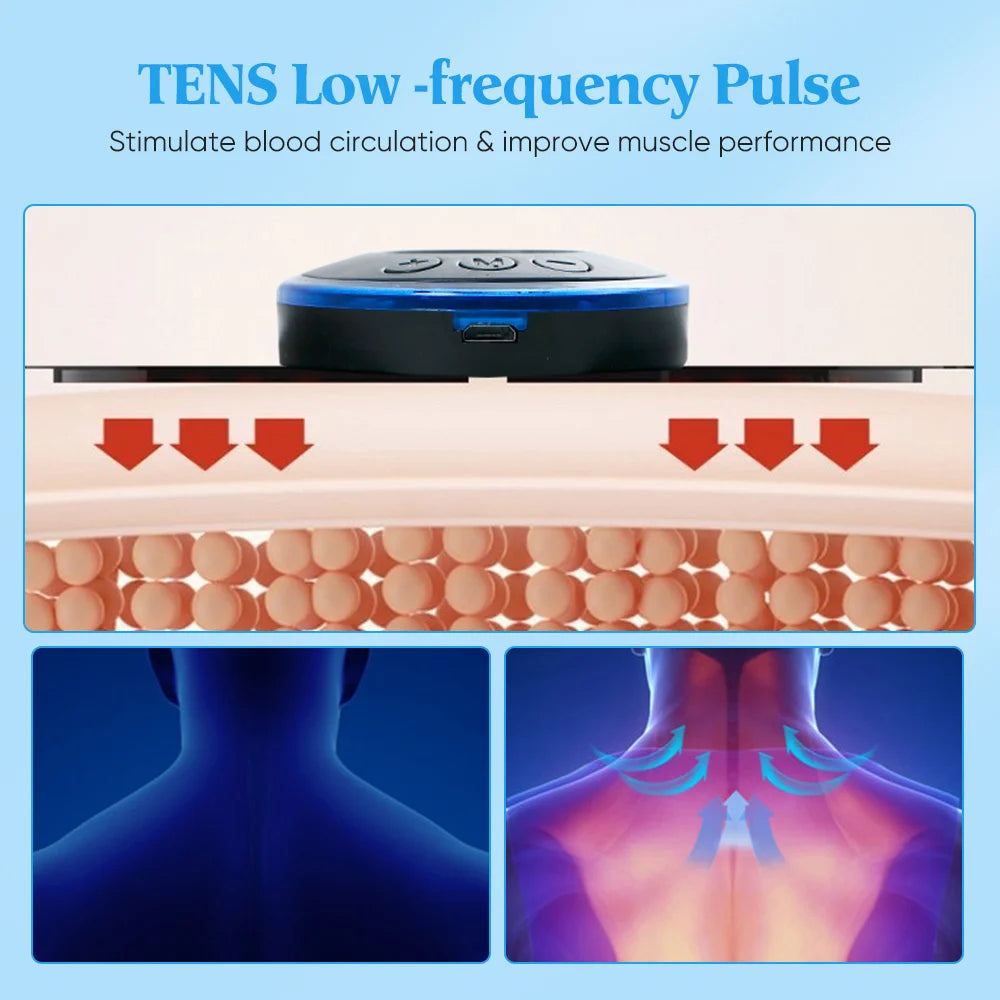 EMS Electric Neck & Back Massager Pad – Low Frequency Muscle Stimulator Patches