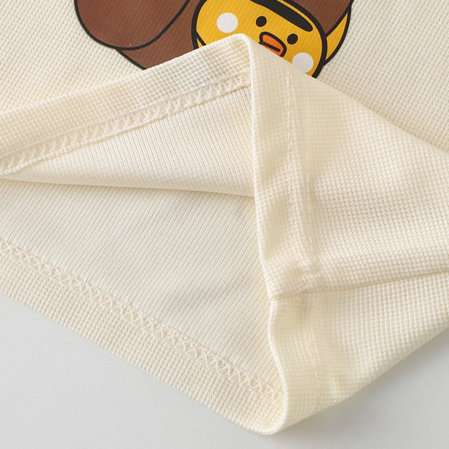 Children Boys 2pcs Tracksuits Cotton Bear Printed Short Sleeves+Shorts Kids Boys Outfits Loose Round Collar Little Boys Tee Suit