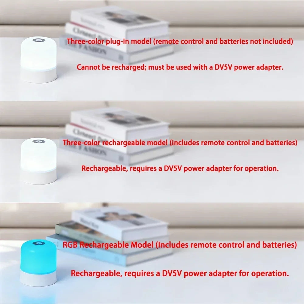 RGB LED Desk Lamp – Dimmable Rechargeable Touch Screen Bedside Reading Light