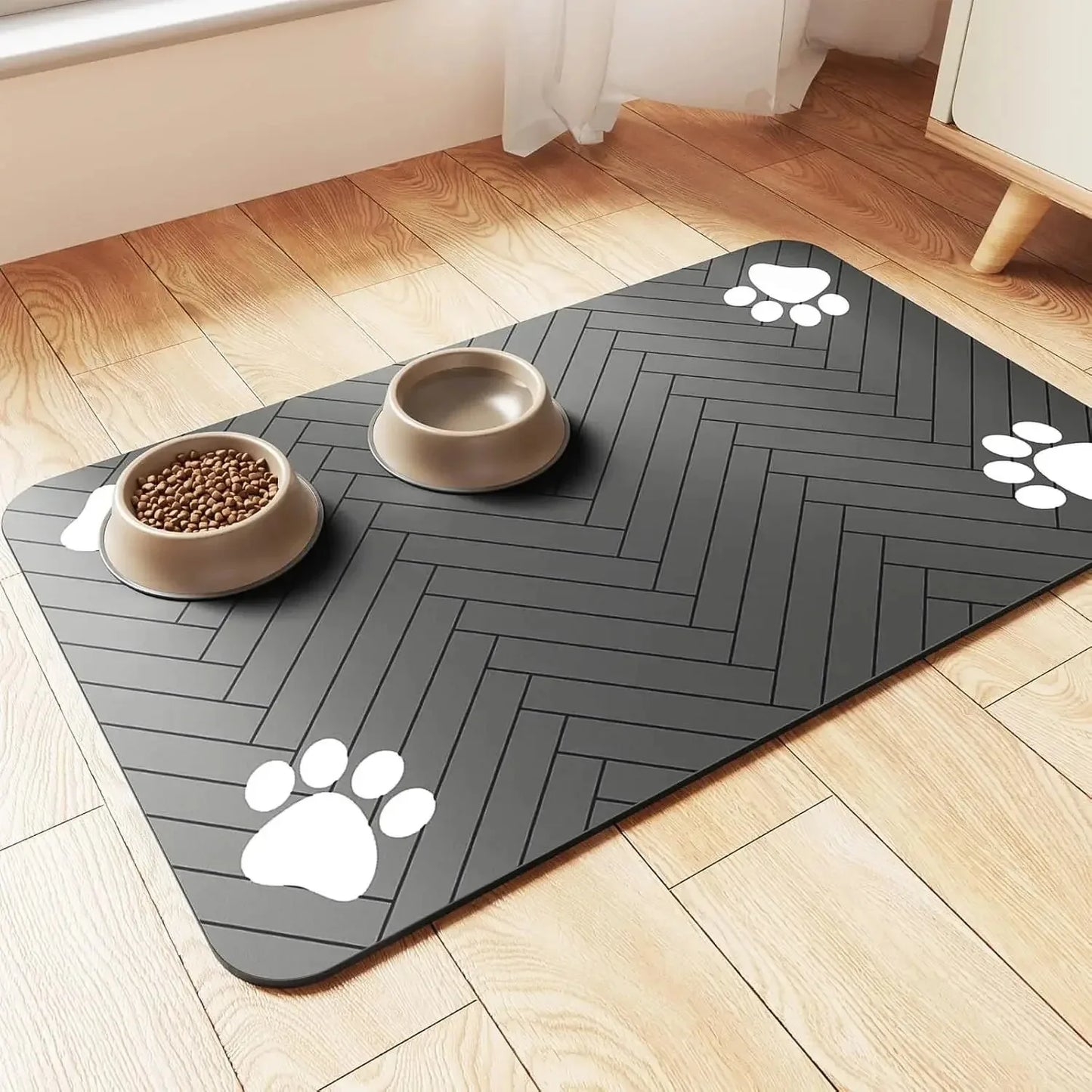 Absorbent Pet Feeding Mat – Waterproof Non-Slip Placemat for Dog & Cat Bowls