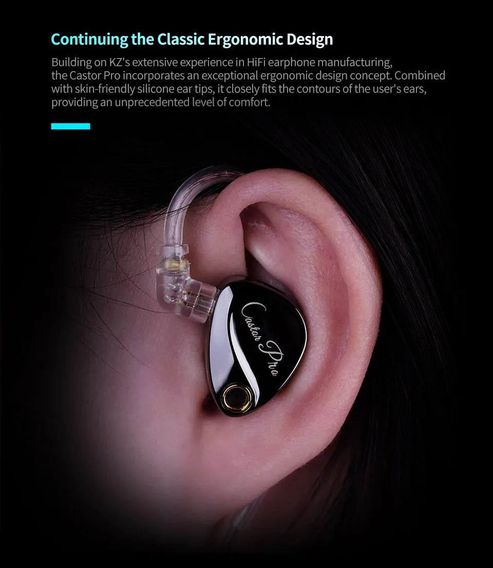 KZ Castor PRO 2DD Dynamic in Ear Earphones High-end Tunable Earphones Stets A New Benchmark for Hfi Sound Quality Bass Headsets