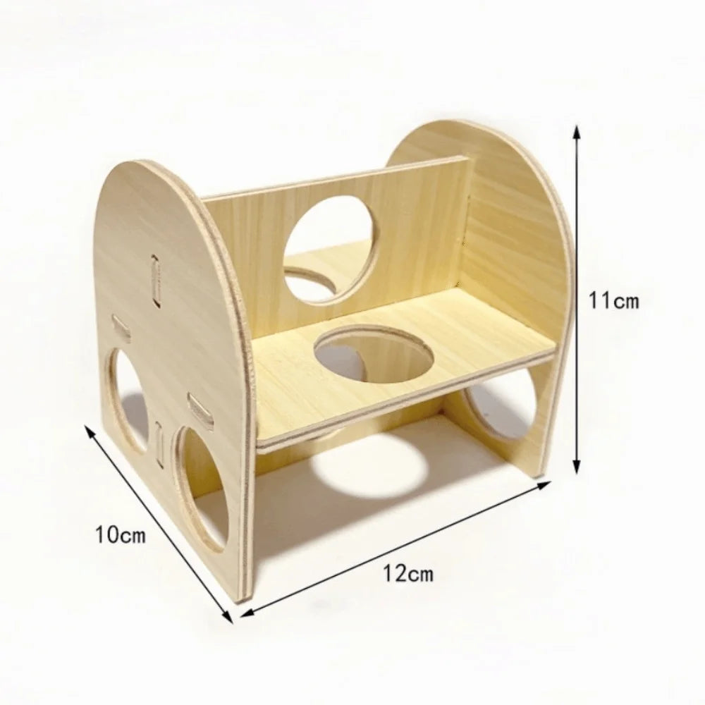 New Wooden Hamster Villa Chewable Easy to Install Platform House Durable Cage Accessories Hamster Climb Pet Supplies