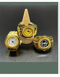Vintage Y2K Finger Watch Rings for Women Men Elastic Stretchy Roman Quartz Mini Watches Rings Punk anillos Gift