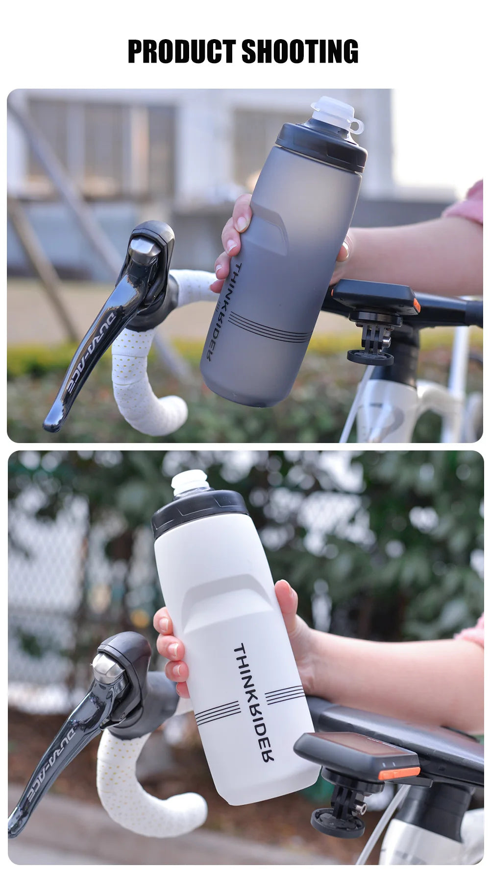 ThinkRider MTB Cycling Water Bottle – 620ml & 750ml Squeeze Sports Bottle