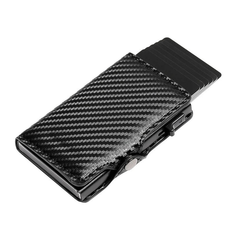 Men's Women's Multi-Function Designer Bank Card Wallet RFID Blocking Metal Aluminum ID Card Holder Fashion Business Pop-Up Purse
