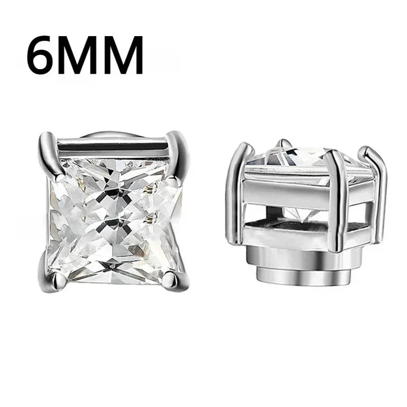 Punk round Zircon Magnetic Ear Studs Crystal CZ Non Piercing Jewelry for Men And Women Strong Magnet Clip Earrings