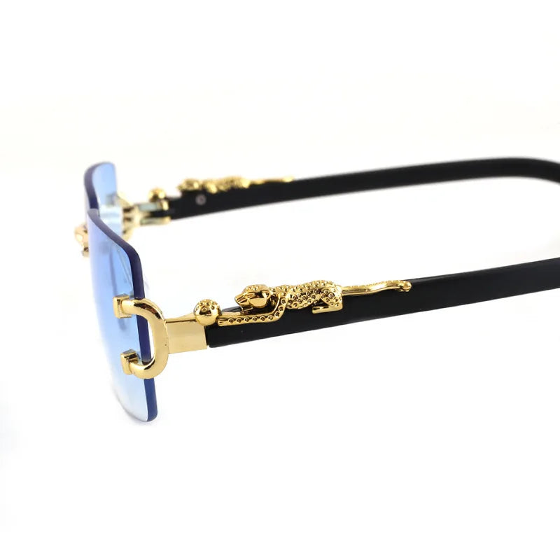 Frameless Rectangular Vintage Sunglasses – UV400 Personalised Eyewear for Men & Women