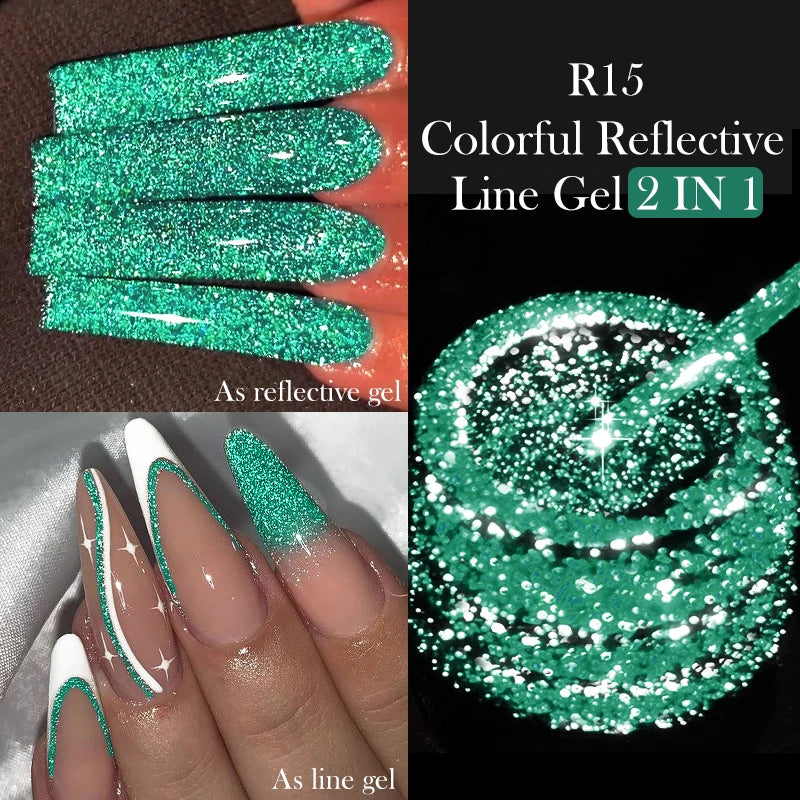 Gold Metallic Gel Nail Polish Liner – Super Bright Mirror French Stripe Nail Art