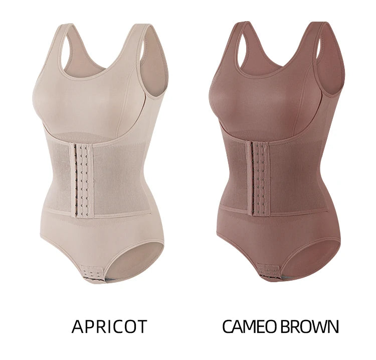 Double-Breasted Tummy Control Bodysuit – Postpartum Slimming Waist Trainer Corset