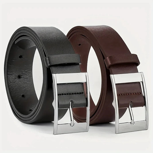 Heren Luxe PU Lederen Designer Riem – Metalen Gesp Tailleband