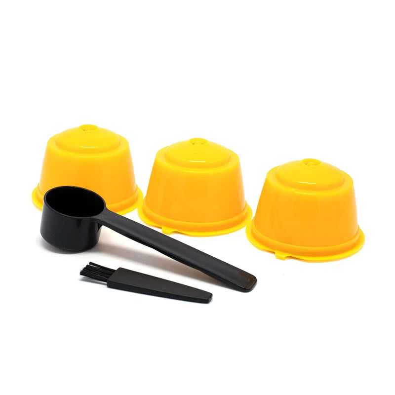 Reusable Dolce Gusto Coffee Capsule Filters – Set of 3 with Spoon & Brush