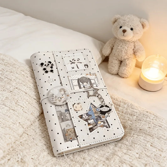 A6 Polka Dot Binder Scrapbook Journal with Photo Album Pockets