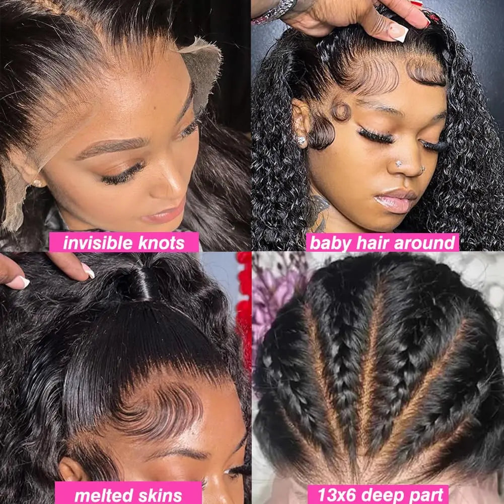 13x4 13x6 Water Wave Curly Human Hair Wig Deep Wave Frontal Wig Hd Lace Wigs On Clearance Sale 30 Inch Lace Front Wig Human Hair
