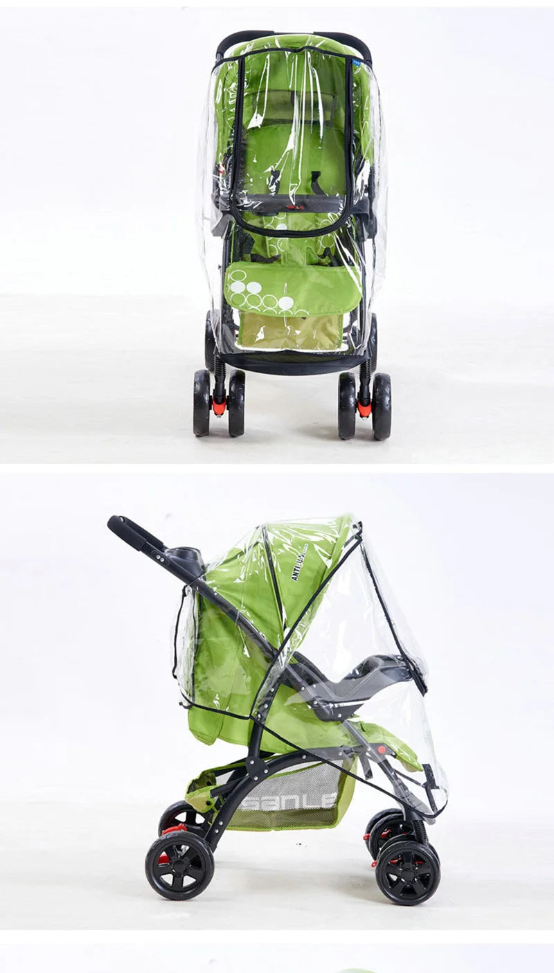Waterproof Baby Stroller Rain Cover Windproof Baby Carriage Cover Raincoat Pram Rain Cape Outdoor Stroller Accessories