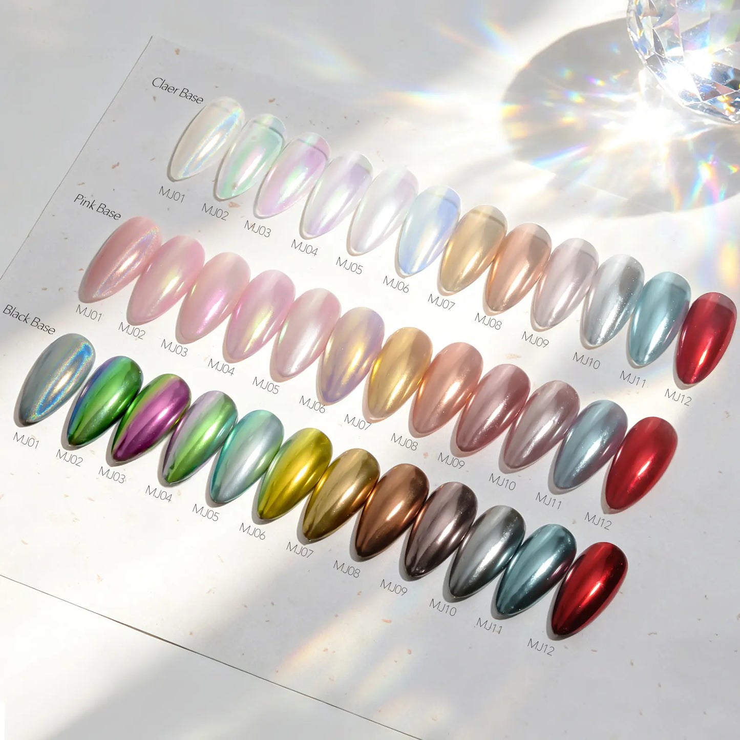CANNI Mirror Chrome Nail Powder Aurora Effect Pearl Pigment Dust for UV Gel Nails Metallic Nail Art Decoration DIY Design