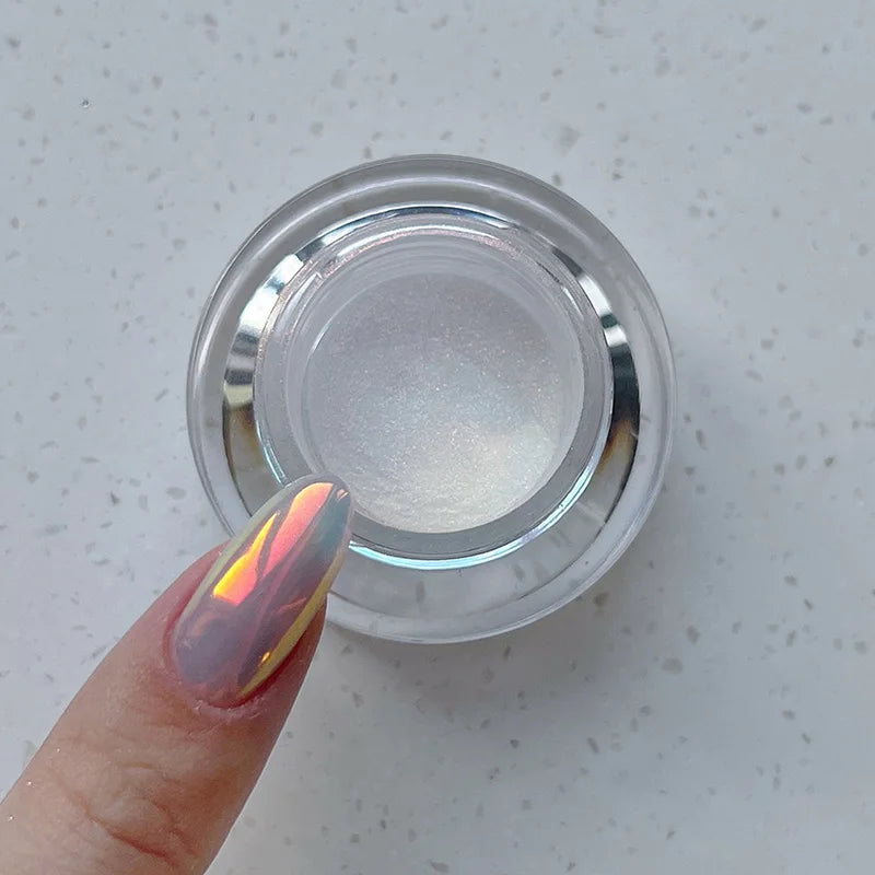 Aurora Chrome Nail Powder – High-Gloss Moonlight Mirror Pearl Glitter Pigment