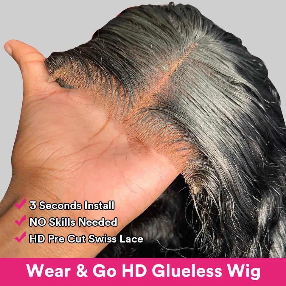 Glueless Wig Human Hair Ready To Wear Deep Wave 13x6 HD Lace Frontal Human Hair Wigs Curly Lace Front Human Hair Wig PrePlucked