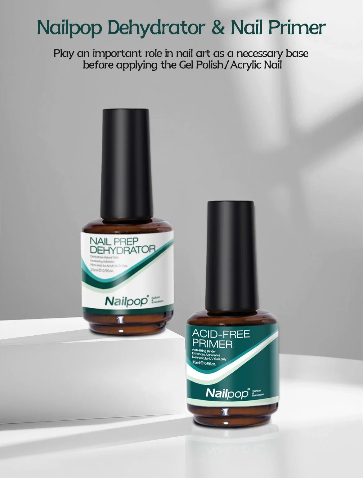 Nail Dehydrator and Primer Acid Free Natural Nail Prep Dehydrate Bond Primer Bonding Polish Soft Nails Tips Gel Nail Supplies
