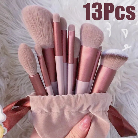 13-Piece Professional Makeup Brush Set – Eye Shadow, Foundation & Blush Brushes