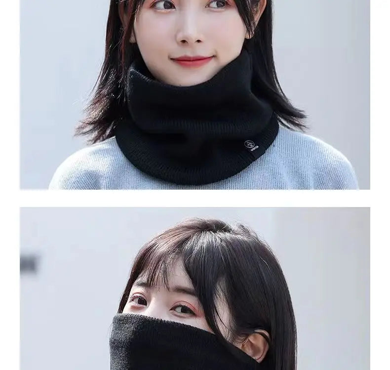 Fashion Women Knitted Scarf Solid Cashmer Like Winter RIDE Scarves Lady Warm Thick Unisex Men Neck Scarfs Ring