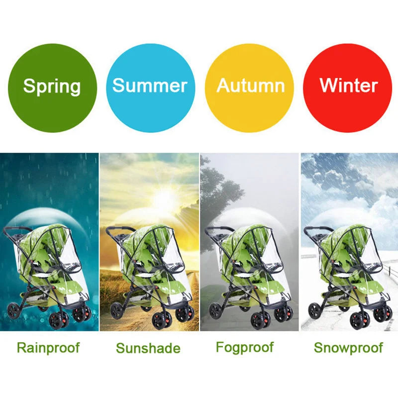 Waterproof Baby Stroller Rain Cover Windproof Baby Carriage Cover Raincoat Pram Rain Cape Outdoor Stroller Accessories