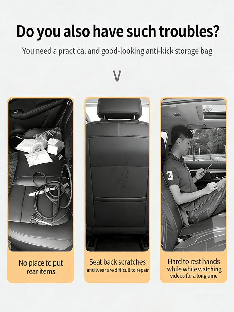 1/2PCS Car Seat Storage Bag Waterproof Durable Oxford Fabric with Touch Screen Tablet Holder Anti-Kick Seat Back Bag Auto Parts