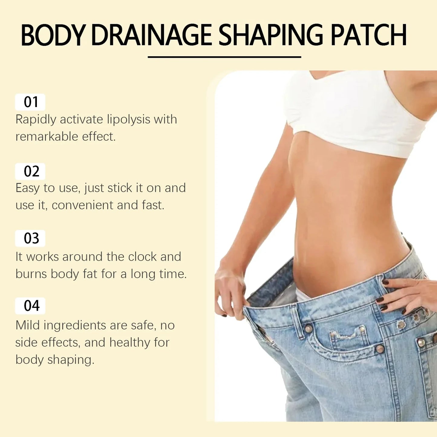 Body Slimming & Lymphatic Drainage Patches – Belly Toning & Swelling Reduction Stickers