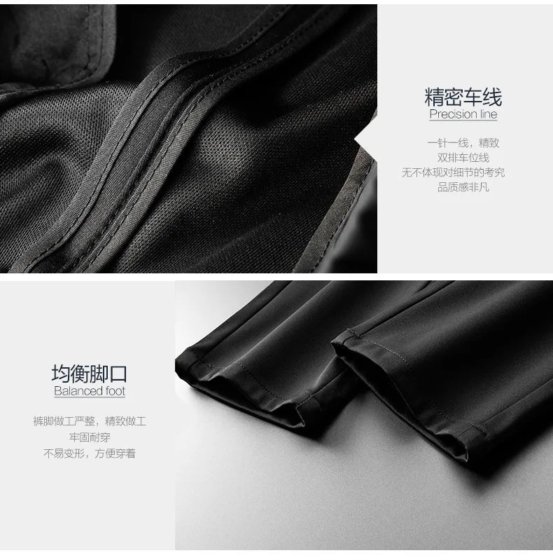 Ice Silk Cool Mens Pants 2024 New Summer Thin Casual Outdoor Quick-drying Sweatpants Male Straight Baggy Casual Men Trousers