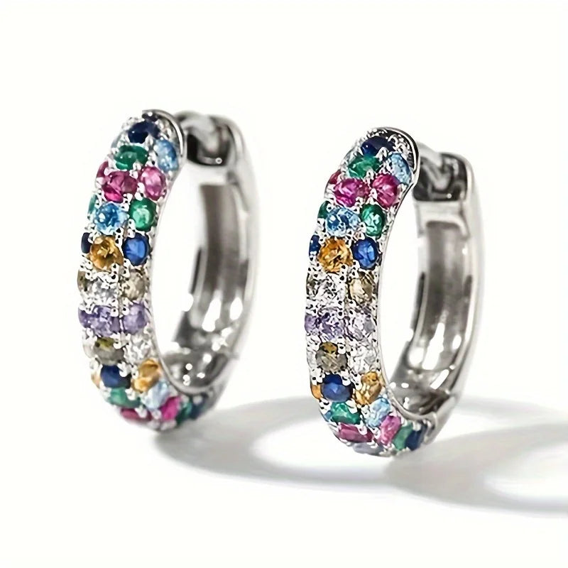 2pcs/pair Fashion Cute, Versatile and Charming Trendy Colorful Round Hoop Earrings for Women Men, Valentine's Day Birthday Gifts