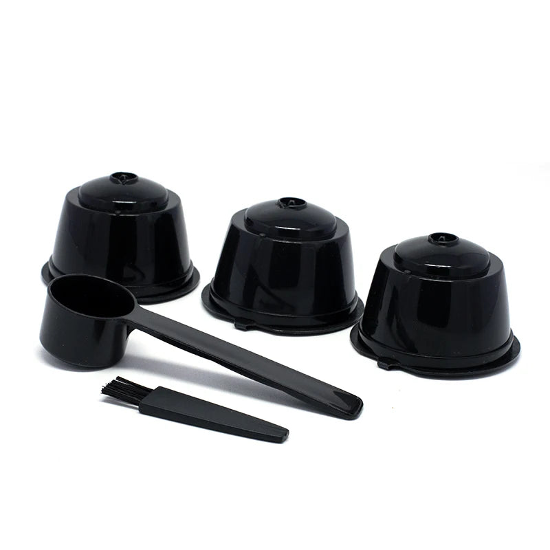 Reusable Dolce Gusto Coffee Capsule Filters – Set of 3 with Spoon & Brush