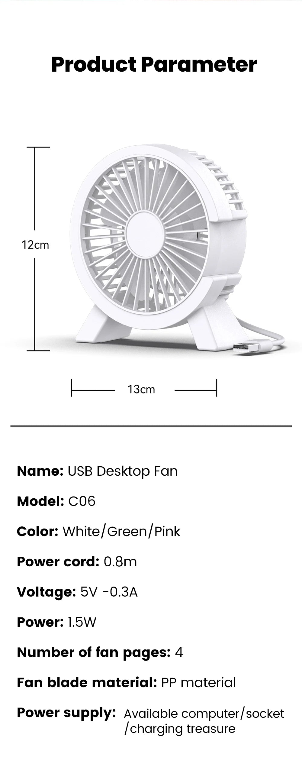 Mini Rechargeable Desk Fan — Portable Cooling for Home, Office & On-the-Go