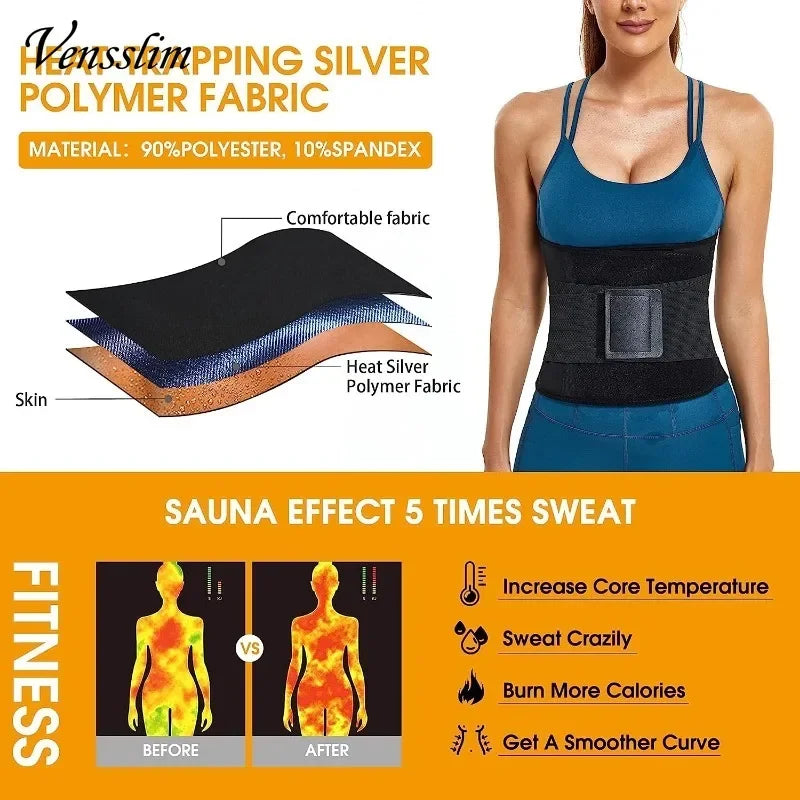 Women's Sauna Sweat Waist Trainer Belt – Abdomen Trimmer & Slimming Girdle