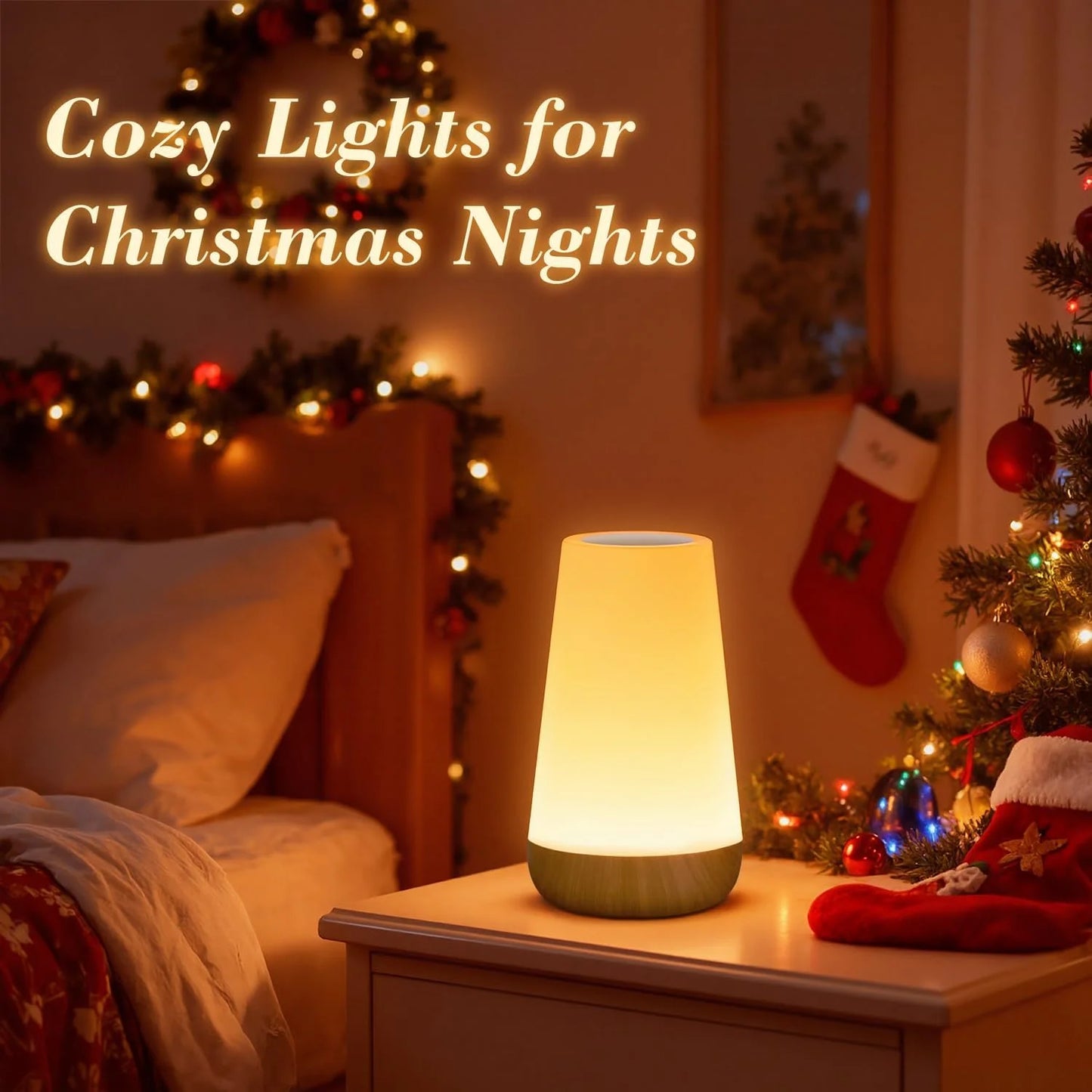 Dimmable Touch LED Table Lamp – 13 Colours & 5 Brightness Rechargeable Bedside Light